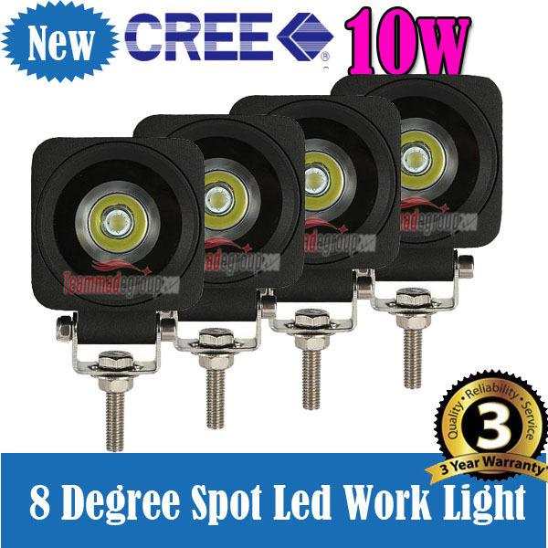 4pcs 10w cree led work light spot lamp driving fog 12v car 4x4 motorcycle atv 