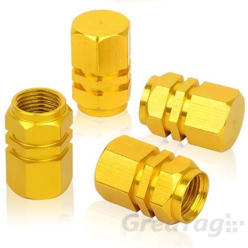 Golden yellow tire rim wheel valves air caps for bmw audi toyota lexus ford benz