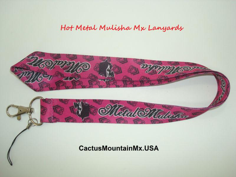 Sale! new women's metal mulisha pink skull lanyard dirt bike mx fashion apparel 