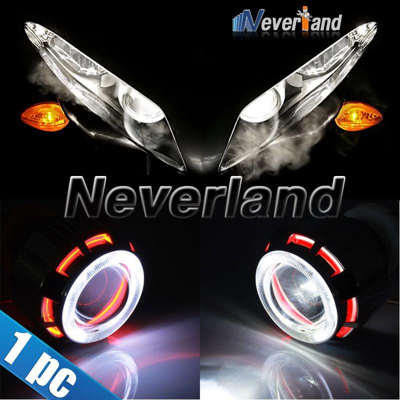 2.5" motorcycle angel & devil eye halo projector lens bi-xenon hid kit h1 h4 h7