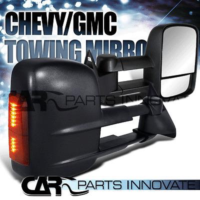 Chevy gmc c10 c/k tahoe yukon suburban towing side mirrors manual+led signal