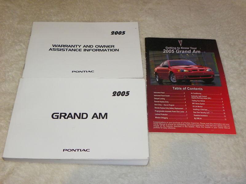 2005 pontiac grand am owners manual