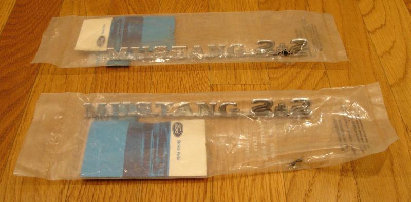 Nos pair of 2+2 fender emblems for a 1965-1966 mustang fastback  c5zz-16098-c  