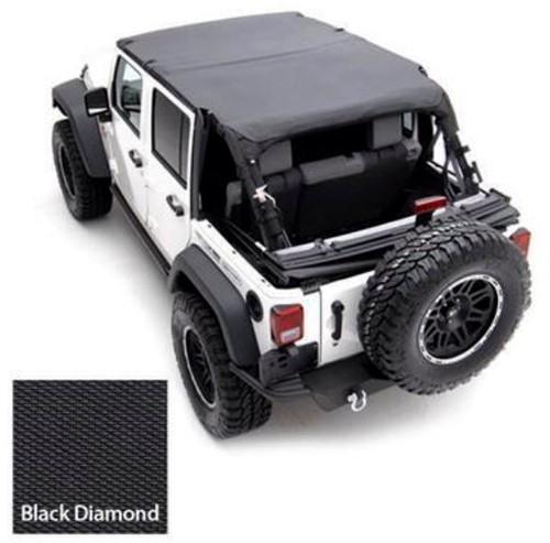 2010-2013 jeep wrangler unlimited black safari extended bikini top & channel set