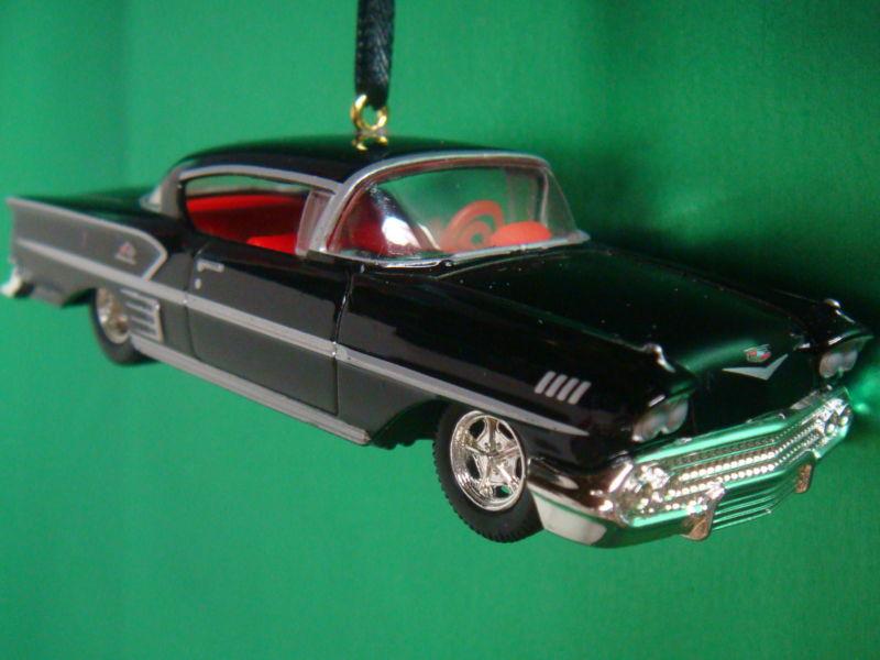 1958 '58 chevrolet chevy impala black christmas tree ornament