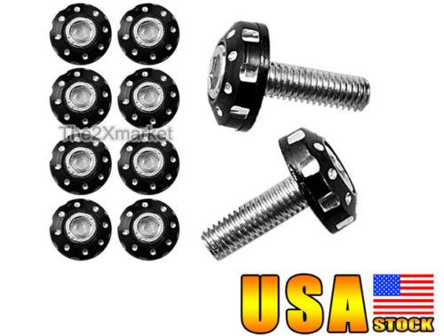 10x 6mm black screws decoration motorcycle windscreen fairing bodywork universal