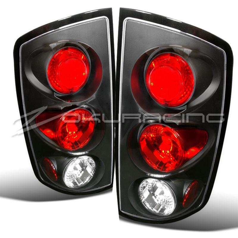 02-06 dodge ram 1500 2500 3500 black taillights tail lights lamps