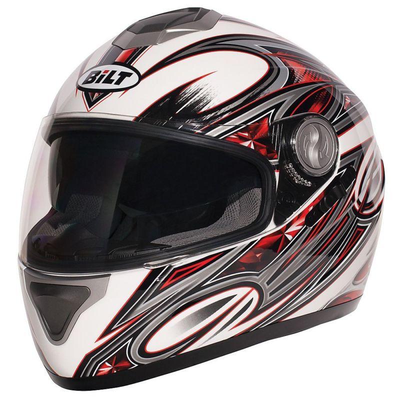 Bilt full face motorcycle helmet - model blh3- new - white gunmetal