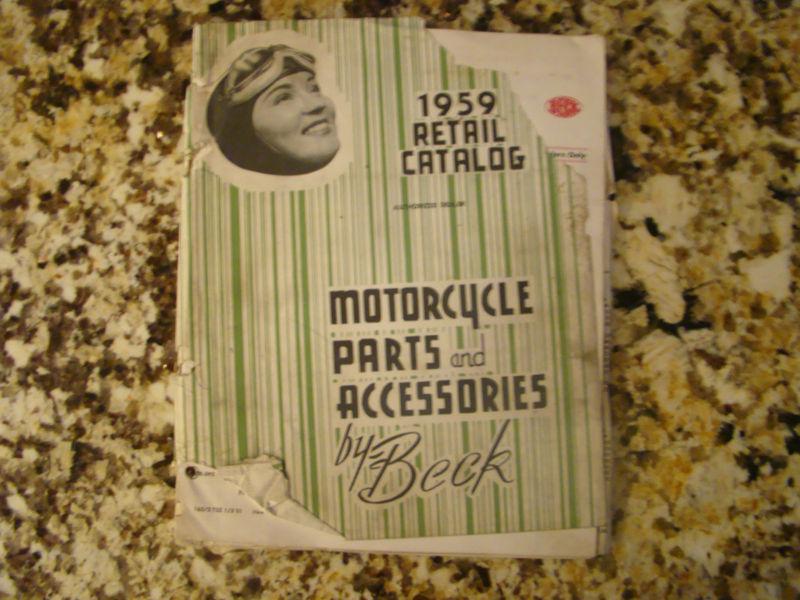 Original 1959 beck motorcycle parts and accessories catalog