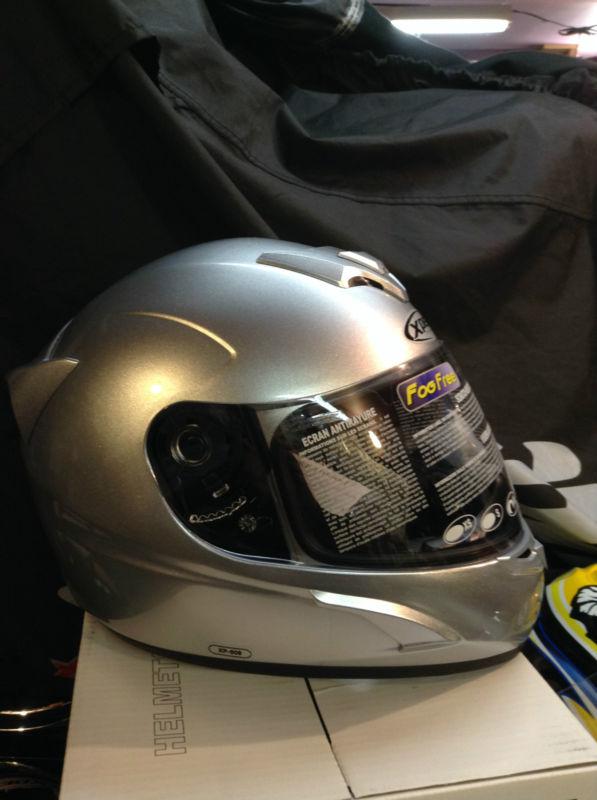 Xpeed xp509 solid silver full face helmet dot snell medium