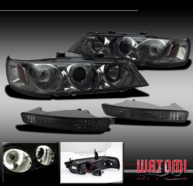 1996 1997 accord projector head light lamp+bumper smoke