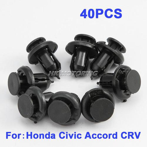 Newest 40pcs plastic rivet fastener bumper push  retainer for honda civic accord