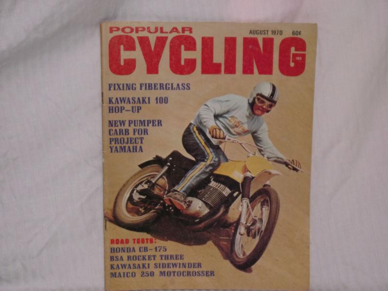 Popular cycling aug 1970 c b-175 bsa rocket 3 maico 250mx kaw sidewinder