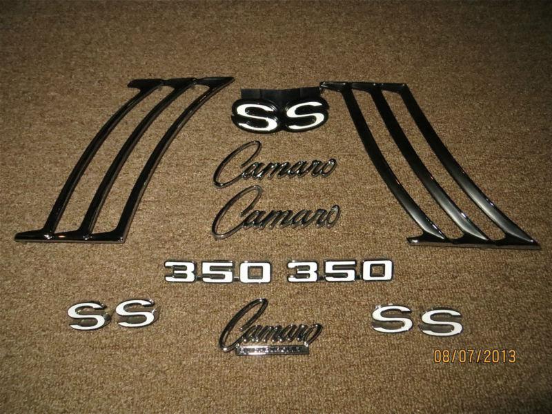 1969 69 camaro super sport 350 emblem kit + pair rear quarter panel side louver