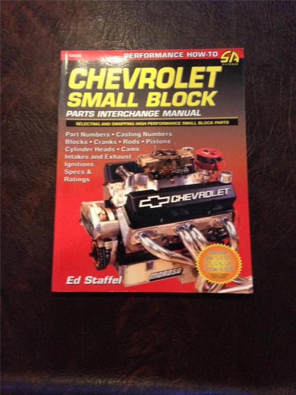 Chevrolet small block parts interchange manual!!! new!!!!