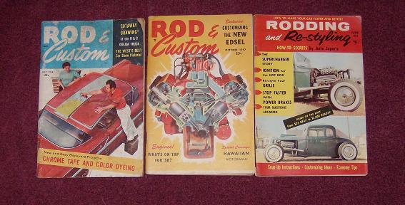 Vintage mags rod & custom oct 58 may 58-- rodding & restyling june 55 ford chevy