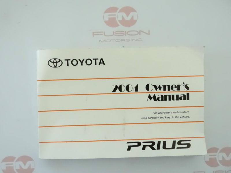 2004 toyota prius owners manual user guide operator book 