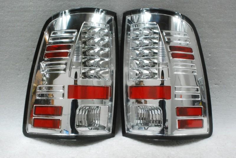 09-10 dodge ram 1500 pickup truck led chrome tail lights lamps pair left+right