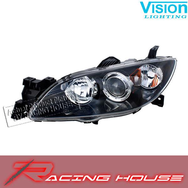 L/h headlight driver side lamp kit unit 2004-2009 mazda 3 mazda3 4dr sedan