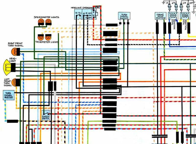 Honda cb750k cb750f cb750a sohc 70-78 color wiring nos