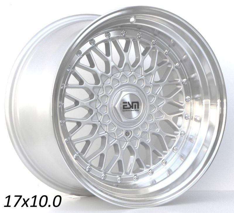 17x8.5 17x10 17" rs style wheels 4x100 esm 002r opel gt vw bmw e30 e21 scion xb