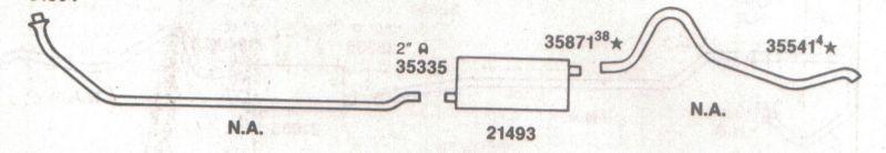 1968-1969 lemans & tempest 6 cylinder, 1 barrel exhaust, aluminized, 250 engines