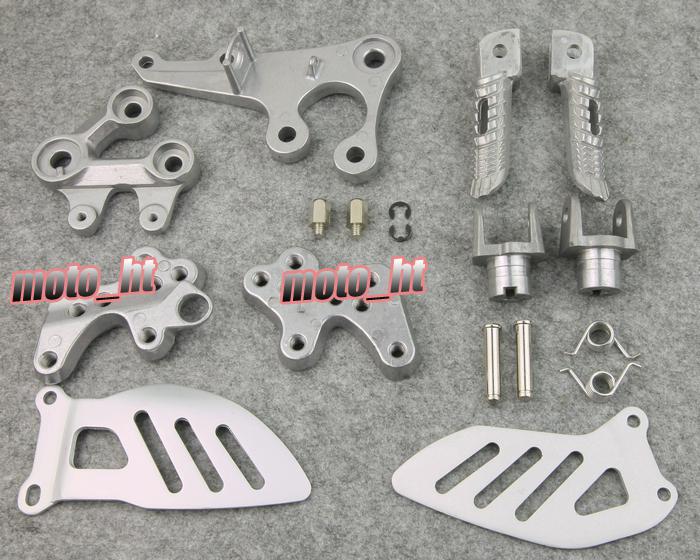 Rider foot pegs l&r footrest & brackets front for suzuki 05 06 07 08 gsx-r 1000