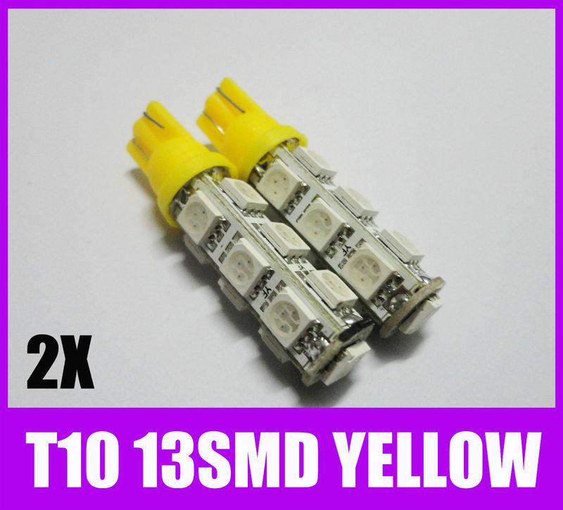 2x 13-smd amber t10 2821 1250 1251 1252 168 192 920 back-up led light bulb #hf10