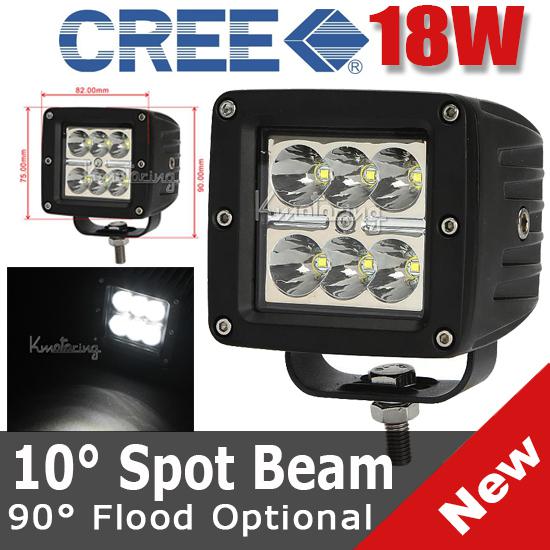 18w cree spot/flood beam led work light dual row offroad lamp wagon utb ce ip67