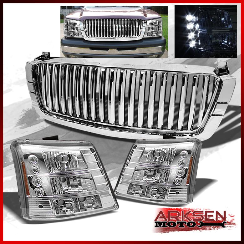 03-06 chevy silverado sport grille+range rover style led headlights+corner lamp