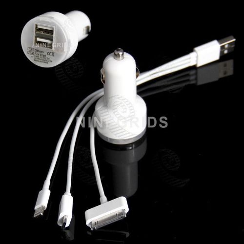 2.1a+1a dual 2 port usb car charger charging cable for galaxy s5 iphone 6s 5s