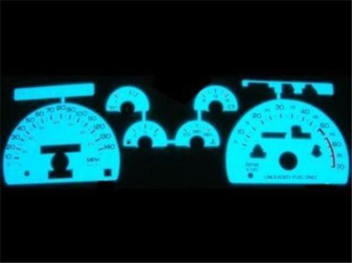 Chevrolet chevy camaro z28 iroc illumiglo white face glow gauges 1990 1991 1992