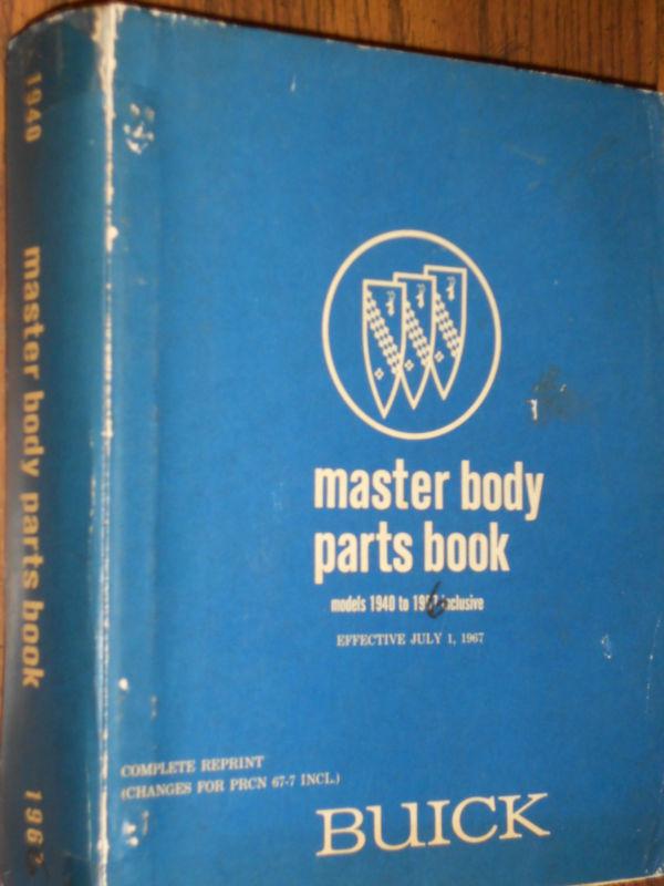 1940-1966 buick master body parts catalog 63 62 61 60 58 57 56 55++ orig book