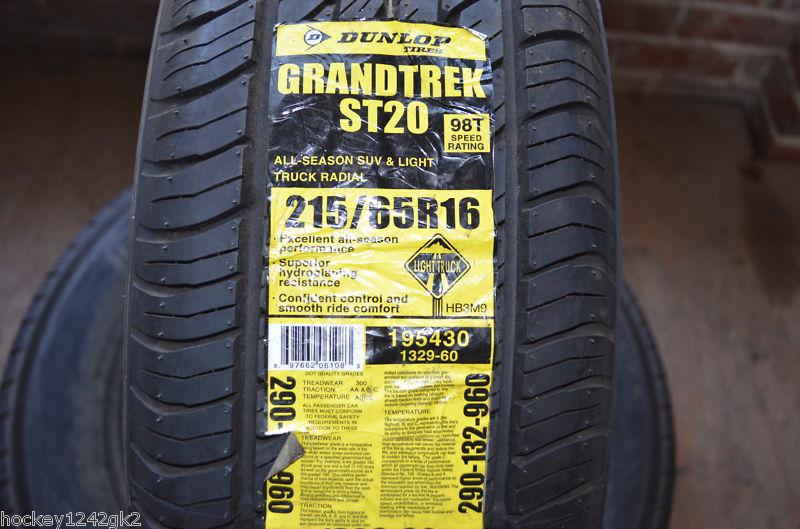 1 new 215 65 16 dunlop grandtrek st20 tire