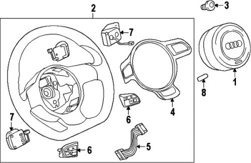 Audi 8k0419091cpixc genuine oem steering wheel