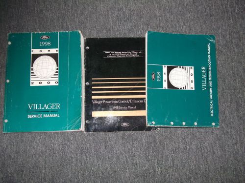 1998 ford mercury villager service shop repair manual set 98 w evtm &amp; pced oem