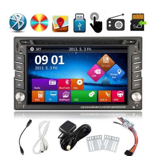 Car dvd player double din stereo in-dash radio navigation system+ free gps map