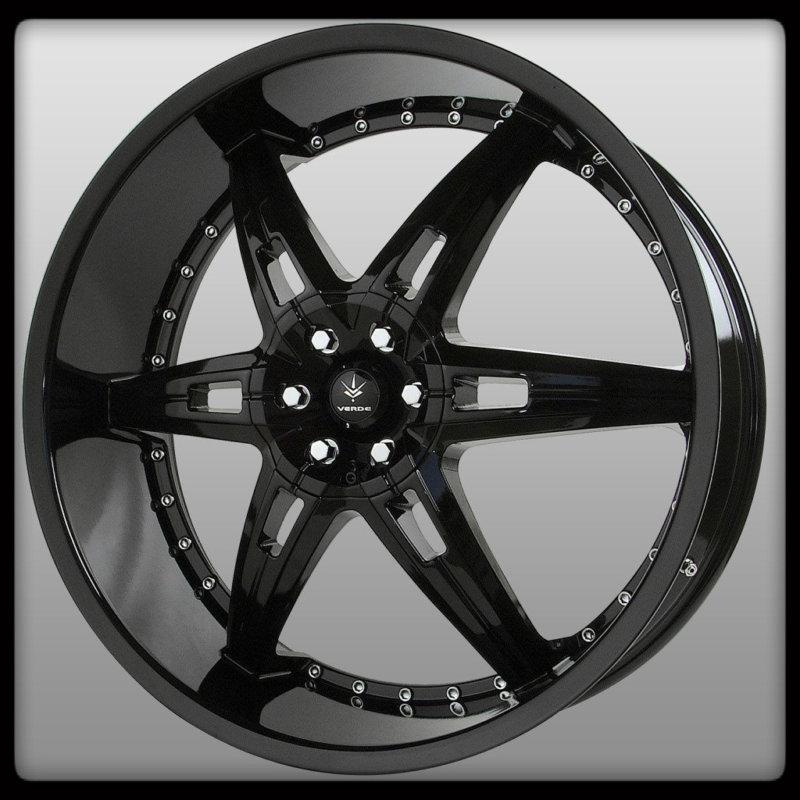 24" x 9.5" verde v31 allusion gloss black outlook blackwood impala wheels rims