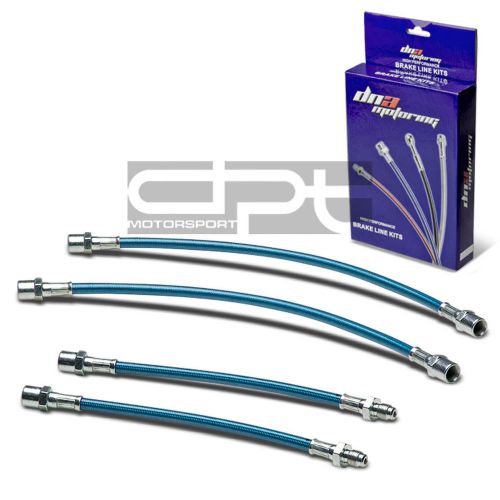 For audi a6/s6 replacement front/rear stainless hose blue pvc coated brake line