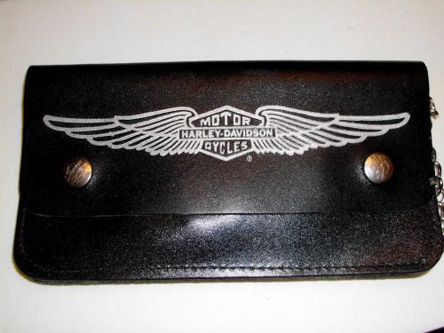 Harley-davidson wallet vintage nos vintage 80&#039;s 14 &#034; chain, wallet 7-3/4&#034; x 4&#034;