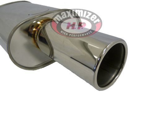 Maximizer universal muffler 2.5&#034; inlet single tip integra civic prelude accord