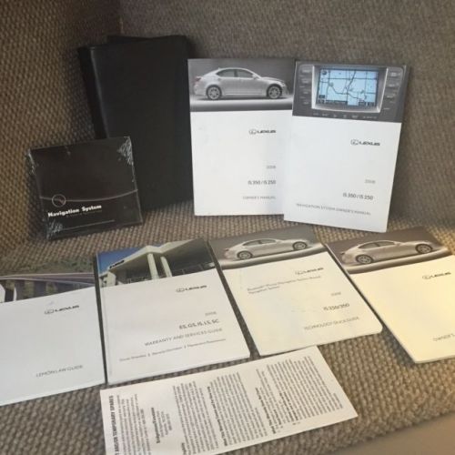 2008 lexus is250 is350 oem owners manual set with navigation guide and case