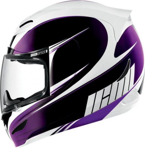 Icon airmada ladies full face helmet salient graphic purple