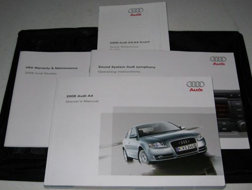 2008 audi a4 sedan owners manual set 08 guide w/case