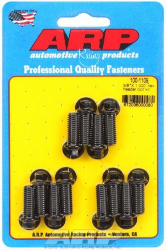 Arp header bolts hex head 5/16&#034; wrench custom 450 black oxide 3/8&#034;-16 1.000&#034;