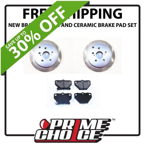 Complete rear kit pair of 2 disc rotors and 4 premium ceramic brake pads set