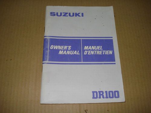 1984 suzuki dr100 owners manual