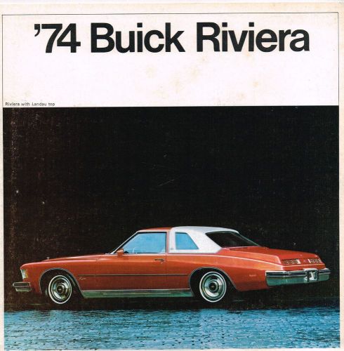 1974 buick riviera brochure / pamphlet: 455, stage 1, hydra-matic