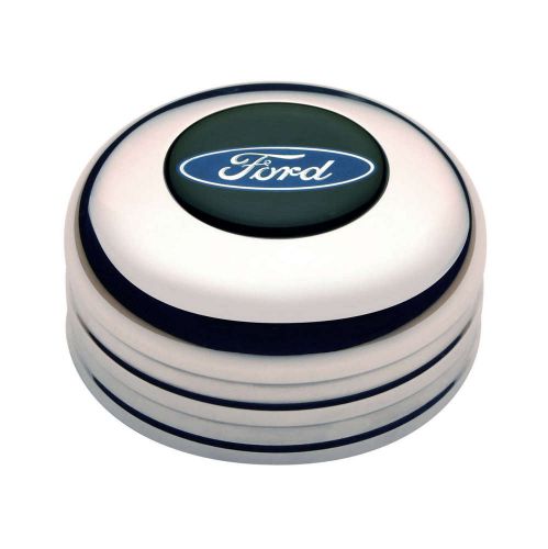 Gt performance products gt3 horn button ford blue oval polished p/n 11-1021