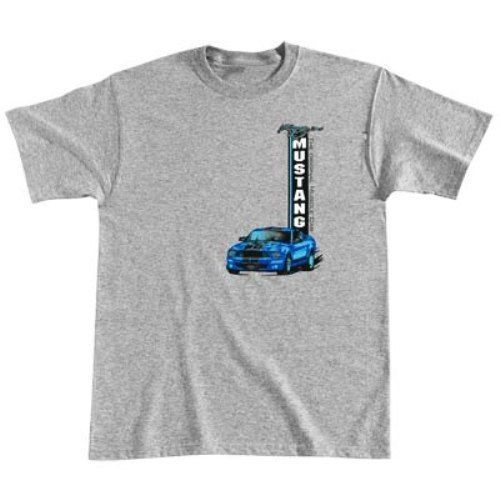 07 08 09 10 blue ford mustang shelby gt500 svt cobra mens med or xxl gray shirt!